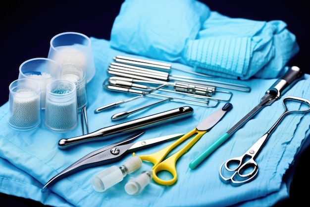 Surgical equipment with stuff and tools professional advertising photography