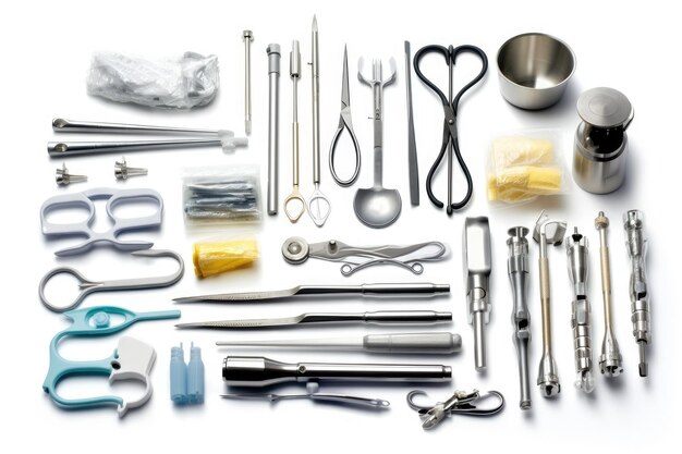 Surgical equipment with stuff and tools professional advertising photography