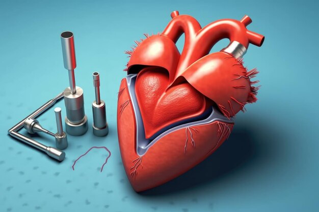 Surgical gloves and scrubs arranged for heart created with generative ai