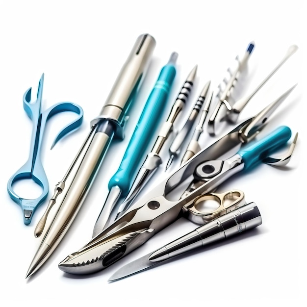 Surgical Instruments isolated on white award winning studio White background HD Photo Isolated white