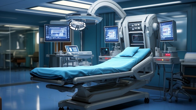 現代の手術室での外科手術用の手術灯