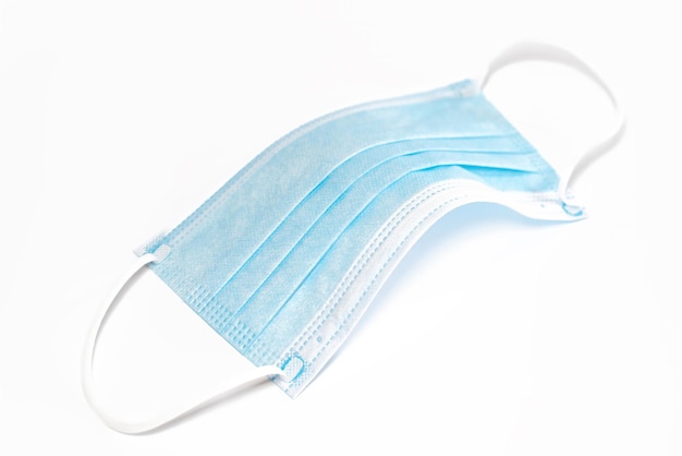 Surgical mask on white background