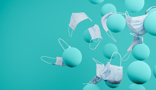 surgical masks falling background