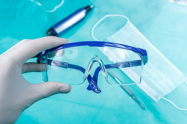 surgical protective modern glasses in medicine