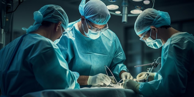 a surgical team in action during an operation Created with generative AI technology