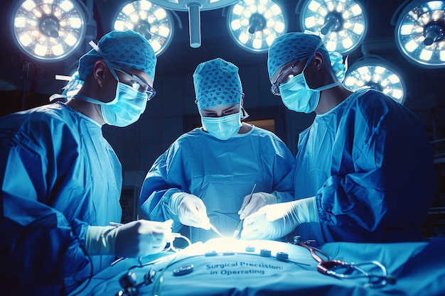 Photo surgical team performing operation