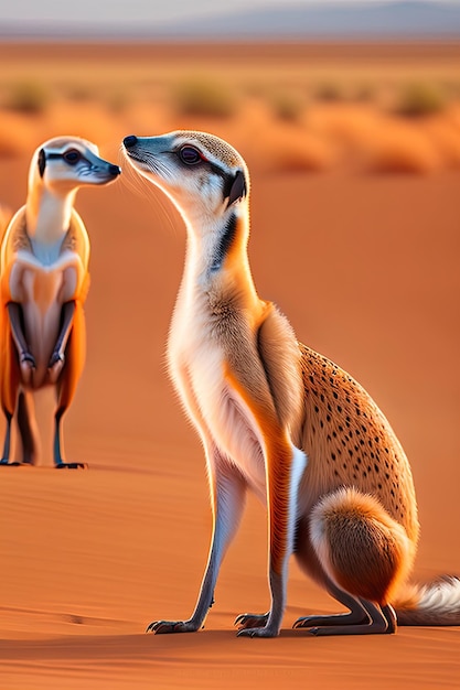 Suricate familie met onscherpe achtergrond