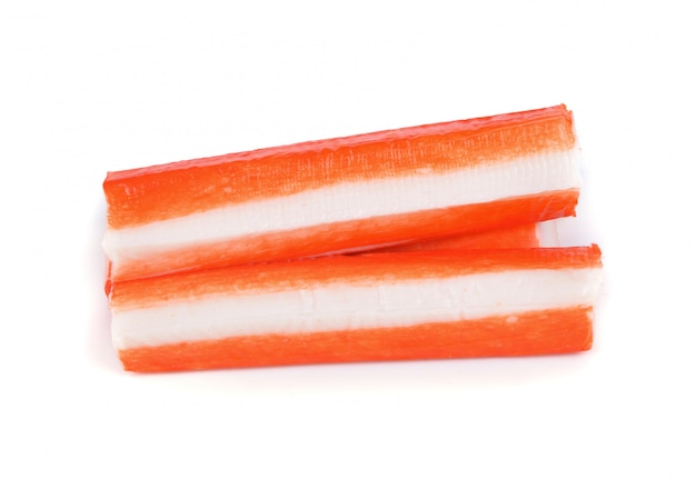 Surimi crab stick isolated on white