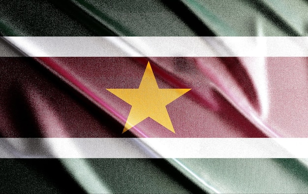 Suriname 3D-vlag, mooie landvlag in de wereld, achtergrond, banner, poster, abstract.