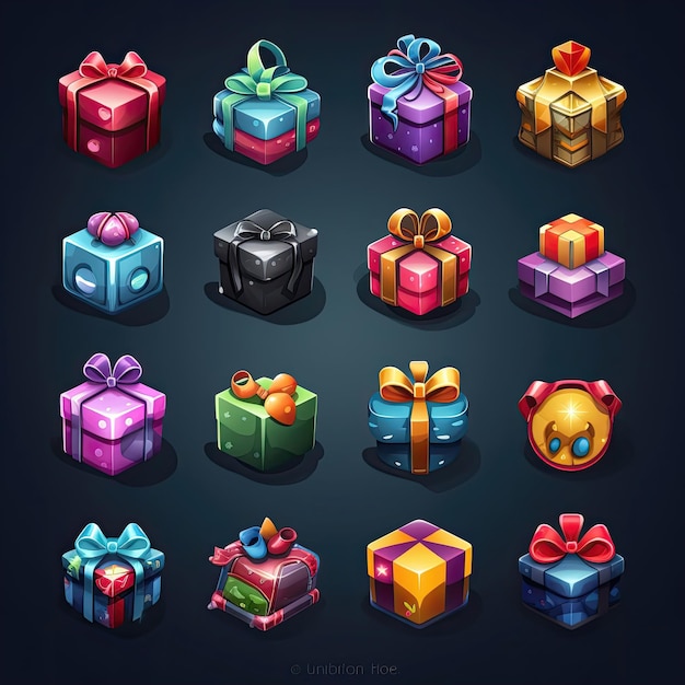 Подарочная коробка-сюрприз игра AI создан приз Празднование дизайн значок лента украшение Подарочная коробка-сюрприз игра иллюстрация