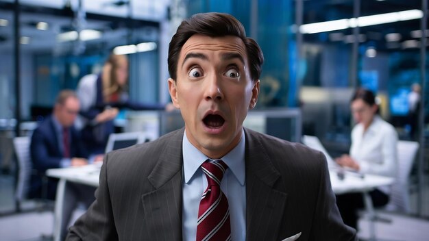 Photo surprised businessman