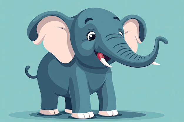 Photo surprised cartoon elephant