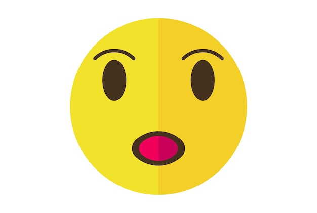 Surprised colored Emote icon Emoji symbol yellow Emoticon sign art