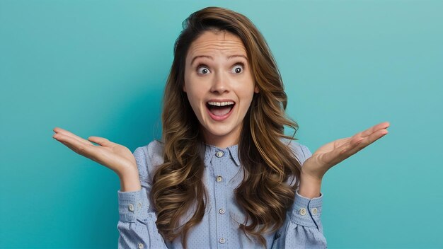 Surprised and excited woman