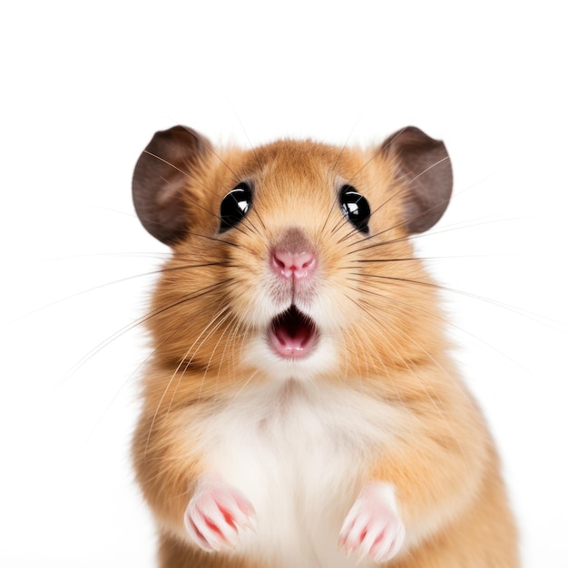 Photo surprised hamster with huge eyes