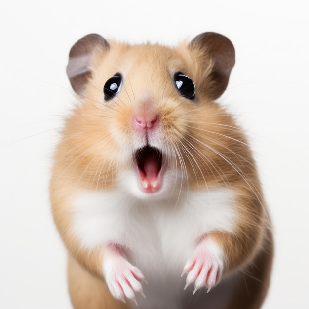 Photo surprised hamster with huge eyes