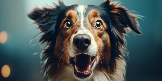 驚いた子犬が畏敬の念を持って見つめる ジェネレーティブ AI