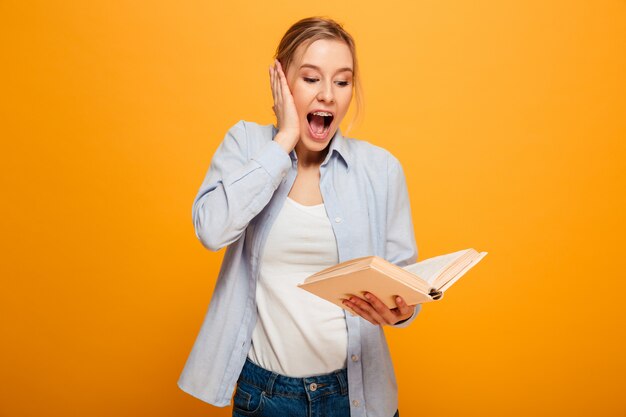 Surprised young lady student