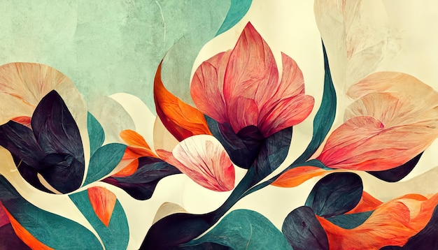 Surprising Abstract floral organic wallpaper background illustration19 Generative Ai