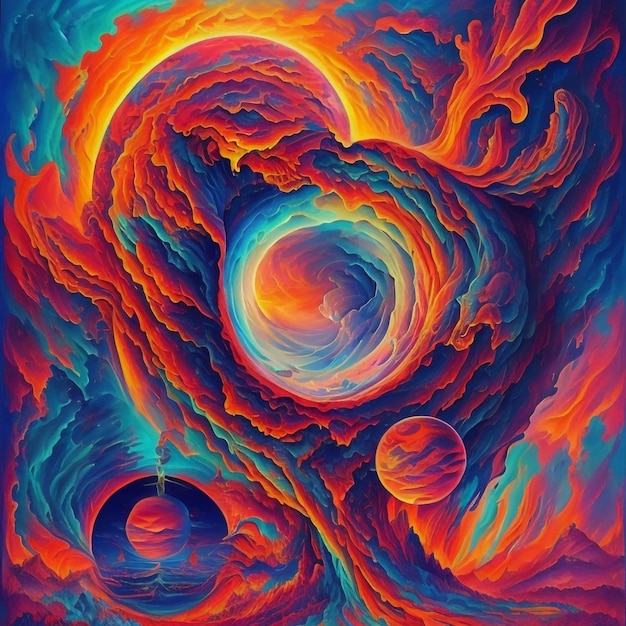 Surreal abstract painting wallpaper generative ai