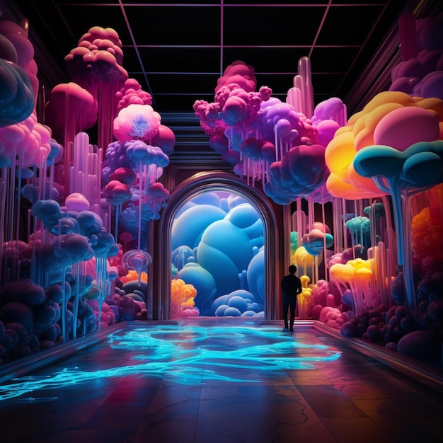 A surreal awakening of neon brilliance