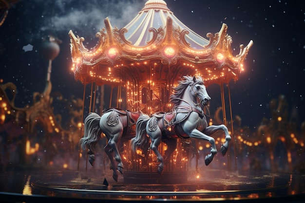 Surreal carousel of love with mythical creatures a 00113 01