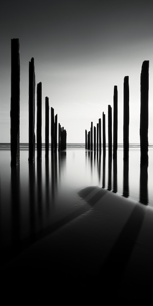 Surreal and Cinematic Black and White Beach Photography