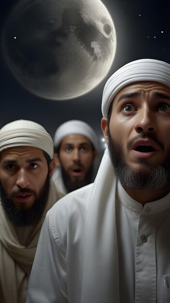 Photo surreal cinematography shows how muslims listen to white people and are stunned