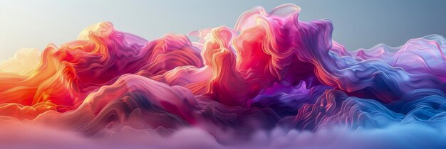 Surreal Colorful Waves Abstract Digital Artwork