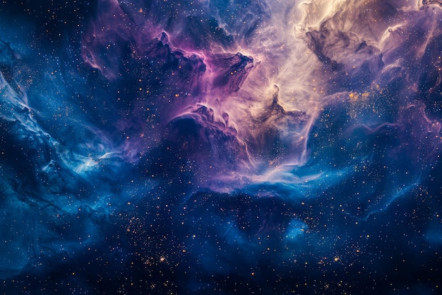 Surreal Cosmic Sky with Vibrant Nebulae Abstract Galactic Background Full of Stars and Colorful