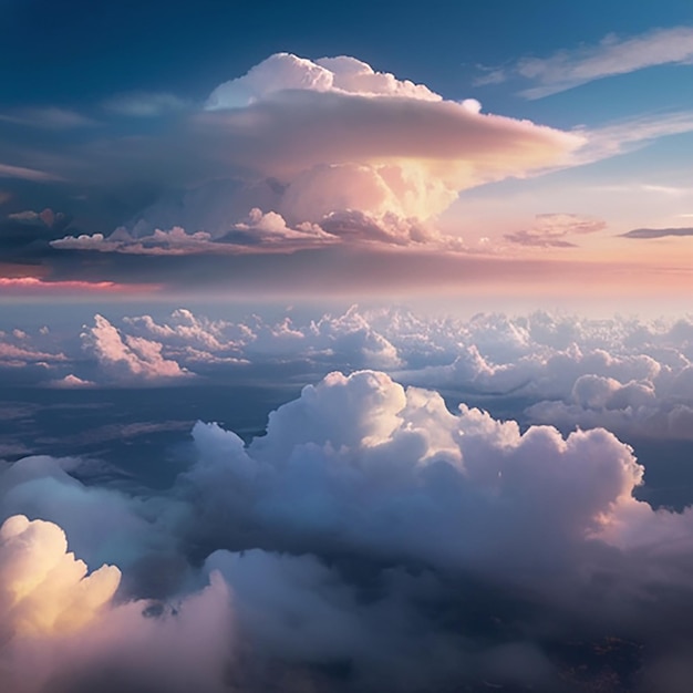 사진 ai 생성을 사용한 배경을 위한 초현실적인 dreamy cloudscape