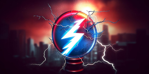 超現実的な電気サービスのロゴの赤と青の生成 ai