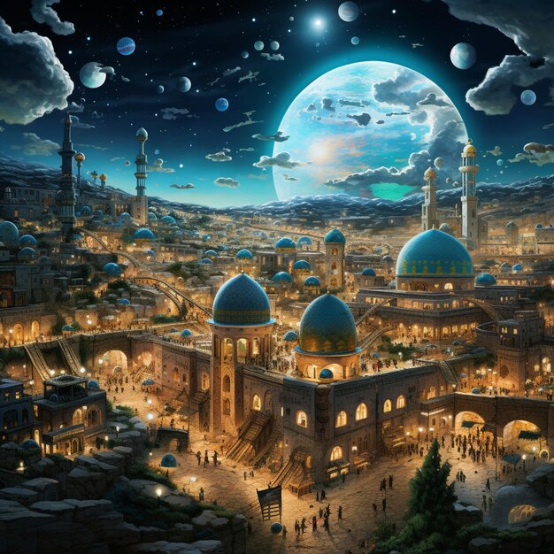 Surreal and Fantastical Cityscape Jerusalem Reimagined