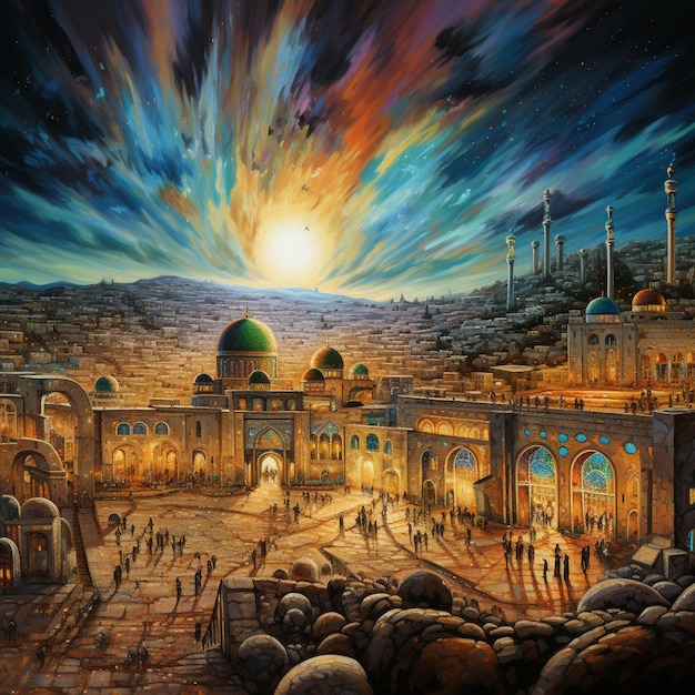 Surreal and Fantastical Cityscape Jerusalem Reimagined