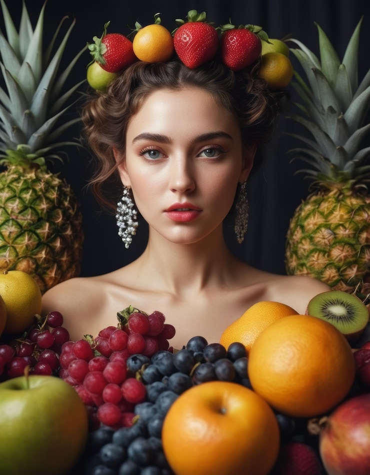 Фотография сюрреалистичные фрукты в студии