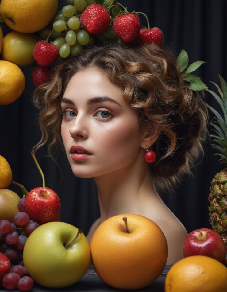 Фотография сюрреалистичные фрукты в студии