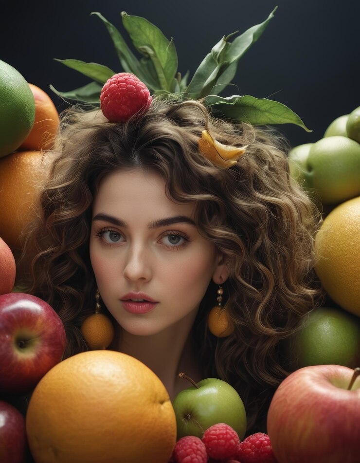 Фотография сюрреалистичные фрукты в студии