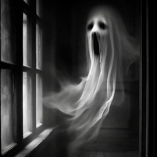 Photo a surreal ghostly apparition blending with the surroundings