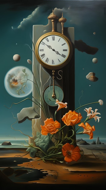 surreal image of time Dali style