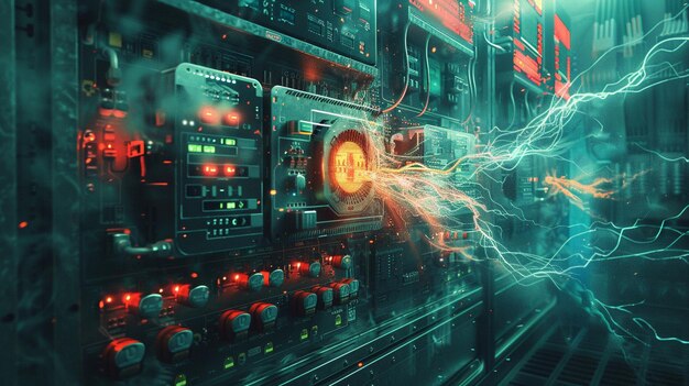 Photo surreal interpretation of a power supply unit background