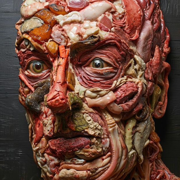 Photo surreal meat sculpture