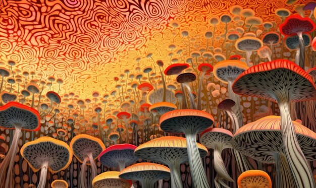 Surreal mushroom in the forest