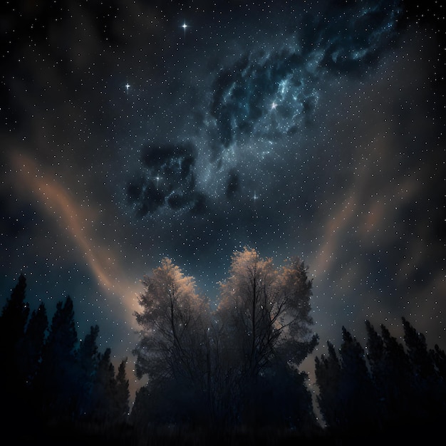 Surreal night sky full of stars and epic milky ways Neural network generated art