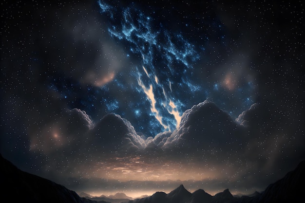 Surreal night sky full of stars and epic milky ways neural network generated art