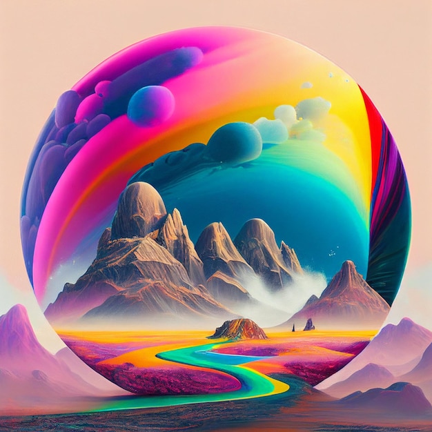 A surreal painting of an alien planet Generative Ai