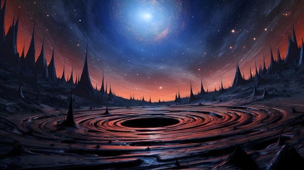 A surreal representation of time dilation near a black hole