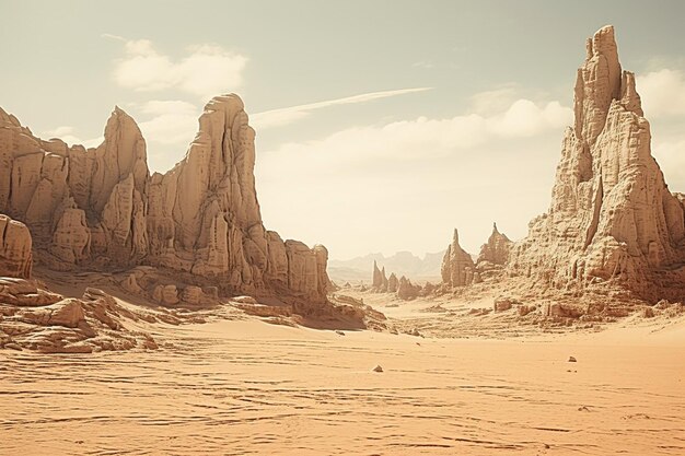 Surreal rock formations in a desert wilderness