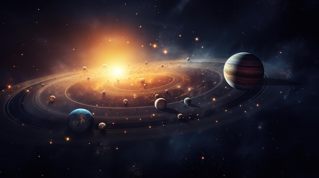 Surreal Solar System A Celestial Canvas of Wonders and Imagination Generative AI