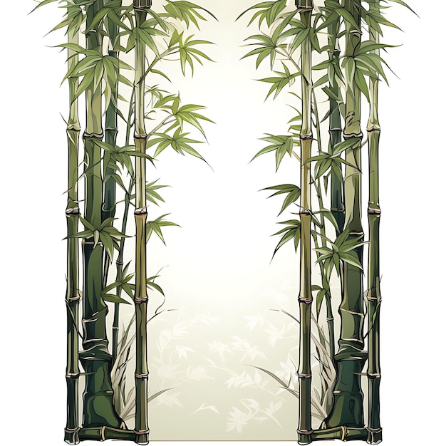 Surreal Style of Bi Fold Gate With Bamboo Forest Design Consists of Two Leave creative idea design