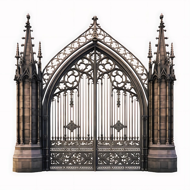 Фото Сюрреалистический стиль качающихся ворот с готическим архитектурным дизайном с уникальной творческой идеей дизайна